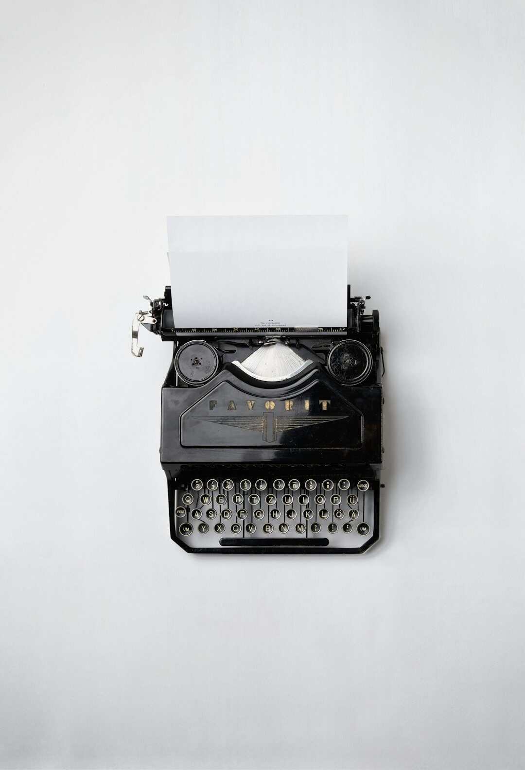 vintage typewriter with paper