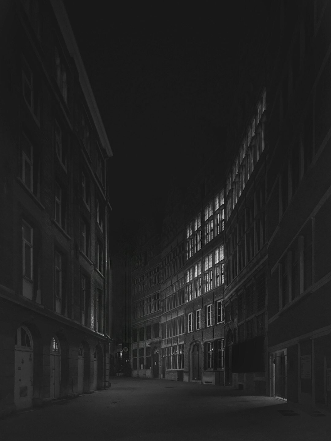 dark mystery alley at night