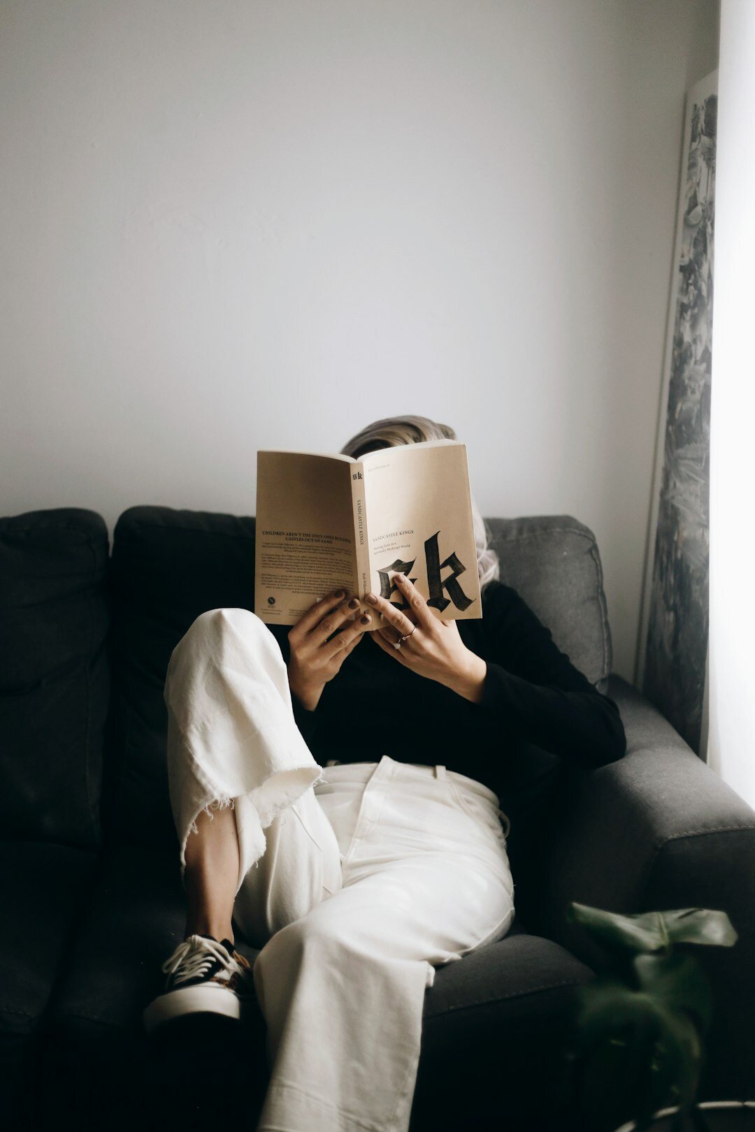 person reading mystery book