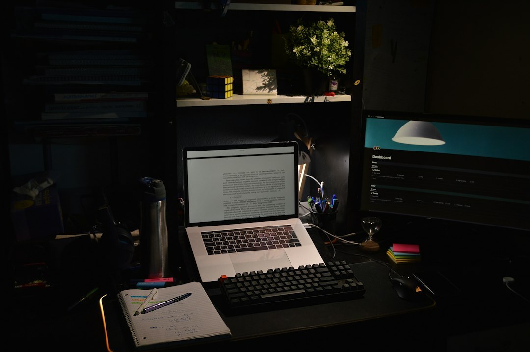 mystery author desk setup